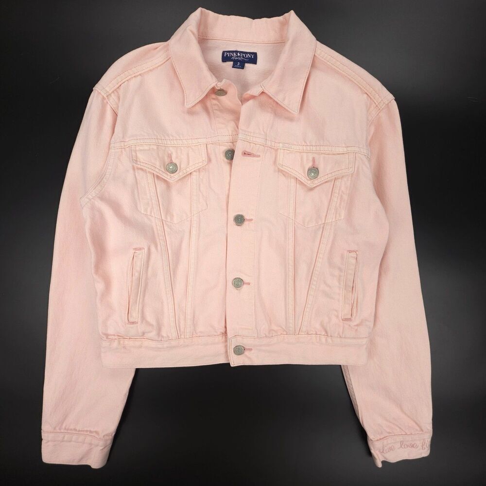POLO Ralph Lauren Pink Pony Denim Trucker Jacket Breast Cancer Awareness Western